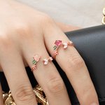 Anillo Flor Apilable Ajustable Regalo para Mujer