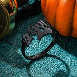 Gepersonaliseerde Gothic Oud-Engelse Naam Ring Punk Sieraden Spooky Seizoen Halloween Cadeau voor Vrouwen Mannen