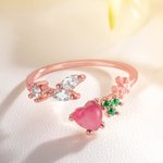 Anillo Flor Apilable Ajustable Regalo para Mujer