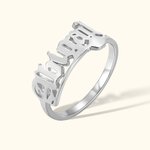 Gepersonaliseerde Gothic Oud-Engelse Naam Ring Punk Sieraden Spooky Seizoen Halloween Cadeau voor Vrouwen Mannen