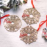 Personalized Christmas Wooden Snowflake Ornament with Name Christmas Tree Decor Christmas Gift for Family Friend