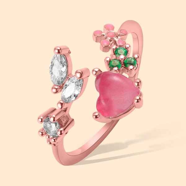 Anillo Flor Apilable Ajustable Regalo para Mujer