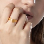 Gepersonaliseerde Gothic Oud-Engelse Naam Ring Punk Sieraden Spooky Seizoen Halloween Cadeau voor Vrouwen Mannen