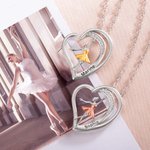Personalizado Ballet Dancing Girl Collar con circón y grabado Nombre Corazón Colgante Joyería Regalo para bailarina amante de la danza