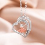 Personalizado Ballet Dancing Girl Collar con circón y grabado Nombre Corazón Colgante Joyería Regalo para bailarina amante de la danza