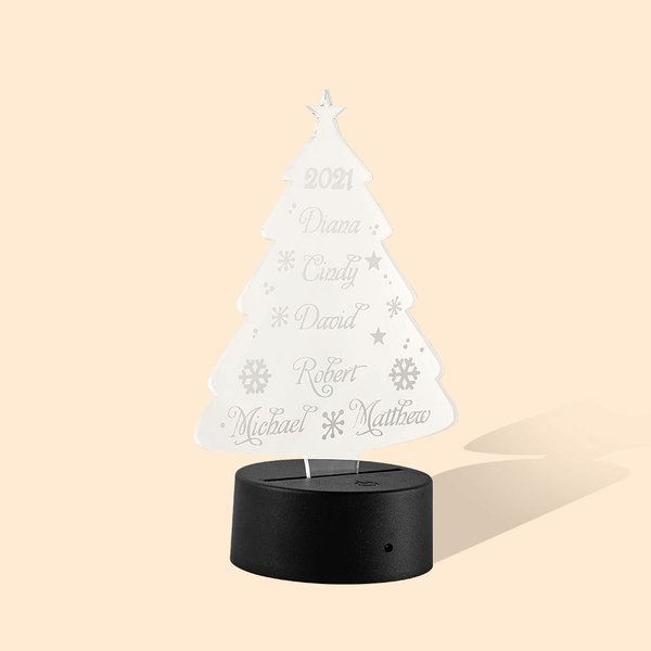 Luce notturna a LED dell'albero di Natale personalizzato
