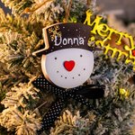 Personalisierte handgemachte hängende Schneemänner Dekoration Weihnachtsgeschenke