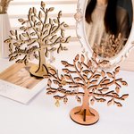 Porte-Bijoux En Bois Forme Arbre Rangement de Bijoux Personnalisée avec Nom Cadeau d'Anniversaire Saint-Valentin Noël Pour Femme