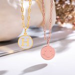 Collier personnalisé Smile Face Initial