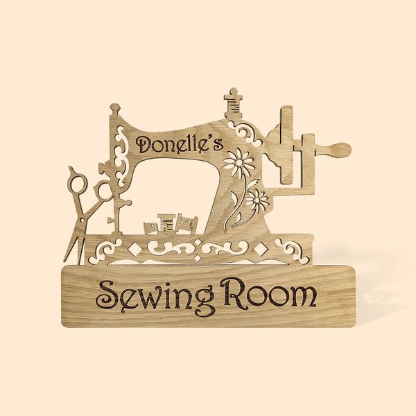 Personalised Wooden Sewing Room Studio Sign Home Decor