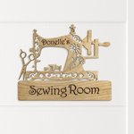 Enseigne en bois personnalisée pour salle de couture Décoration intérieure