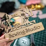 Enseigne en bois personnalisée pour salle de couture Décoration intérieure