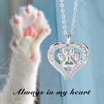 Personalised Paw Print Angel Wing Memorial Necklace