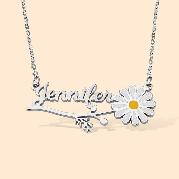 Personalized Daisy Name Necklace