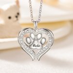 Personalised Paw Print Angel Wing Memorial Necklace