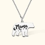 Collier Personnalisé pour Maman avec Gravure sur Ours Mères Enfants Cadeau Fête des Mères à Thème Amour Maternel