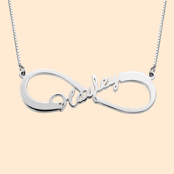 Personalizada de Plata de Ley 1 - 8 Nombres Infinito Amor Collar Día de la Madre de regalo para las mujeres