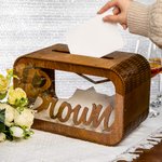 Personalized Engraved Wooden Wedding Card Box with Name and Date Wedding Party Bridal Shower Gift for Newlyweds