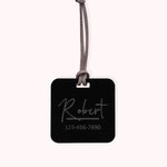 Étiquette de Bagage Acrylique Personnalisée avec Nom Numéro de Téléphone Accessoire de Voyage à Cordon Cadeau Saint-Valentin Lune de Miel pour Couple
