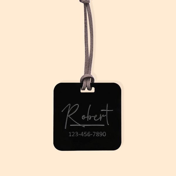Personalised Acrylic Laser Luggage Tag Nappy Bag Baby Tag