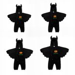 Custom Embroidered Halloween Pumpkin Color Toddler Hooded Jumpsuit