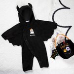 Custom Embroidered Halloween Pumpkin Color Toddler Hooded Jumpsuit