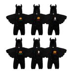 Custom Embroidered Halloween Pumpkin Color Toddler Hooded Jumpsuit