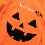 Custom Embroidered Halloween Pumpkin Color Toddler Hooded Jumpsuit