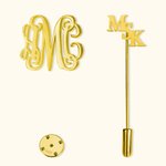 Personalisierte Monogramm Initial Revers Brosche Pin Geburtstag Hochzeit Jahrestag Geschenk für Männer