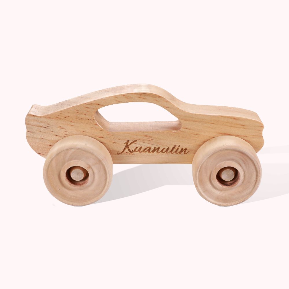 Personalised Name Wooden Toy Car First Birthday Gift Shower Gift