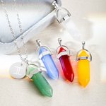 Collier Personnalisé avec Signe Astrologique Gravé Pendentif en Quartz Guérison pour Femme Cadeau Anniversaire