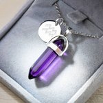 Collier Personnalisé avec Signe Astrologique Gravé Pendentif en Quartz Guérison pour Femme Cadeau Anniversaire