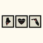Personalized Anniversary State Map Wall Frame Set