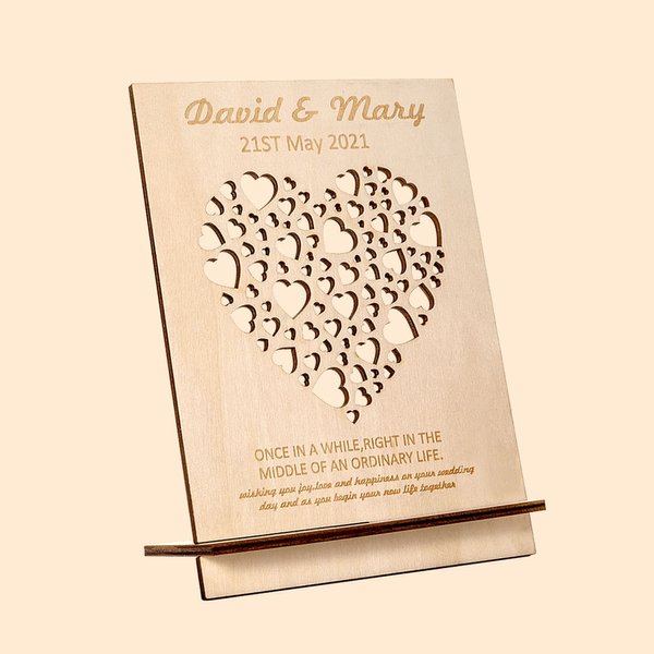 Engraved Wood Wedding Anniversary Plaque Sign
