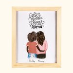 Dessin Imprimé Personnalisé avec Images Personnages et Noms Mère et Fille Cadeau Fête des Mères Anniversaire pour Maman