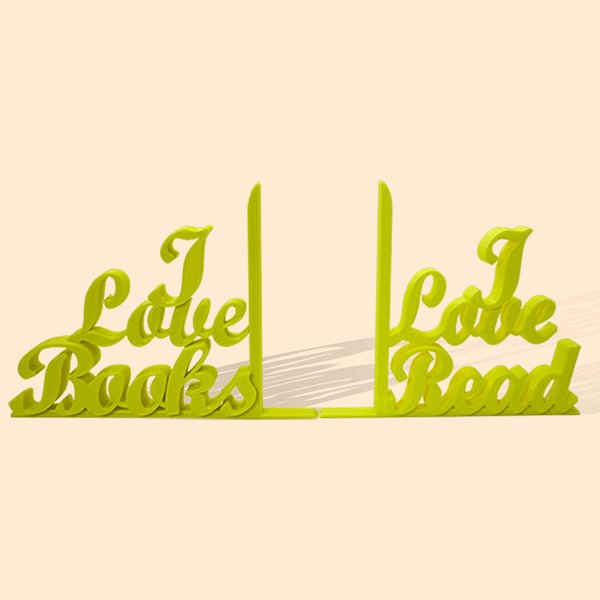 Sujetalibros decorativos con nombre impreso en 3D