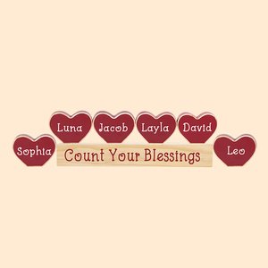 Mother's Heart Count Your Blessings Schreibtischdekoration mit Namen des Kindes