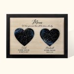 Panneau en Bois Gravé Personnalisé avec Texte Carte des Étoiles Art Mural Décoratif Cadeau Fête des Pères Fête des Mères pour Famille