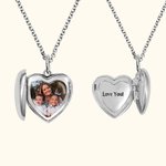 Collier minimaliste en argent sterling personnalisé avec photo cœur et texte gravé - Cadeau anniversaire pour elle