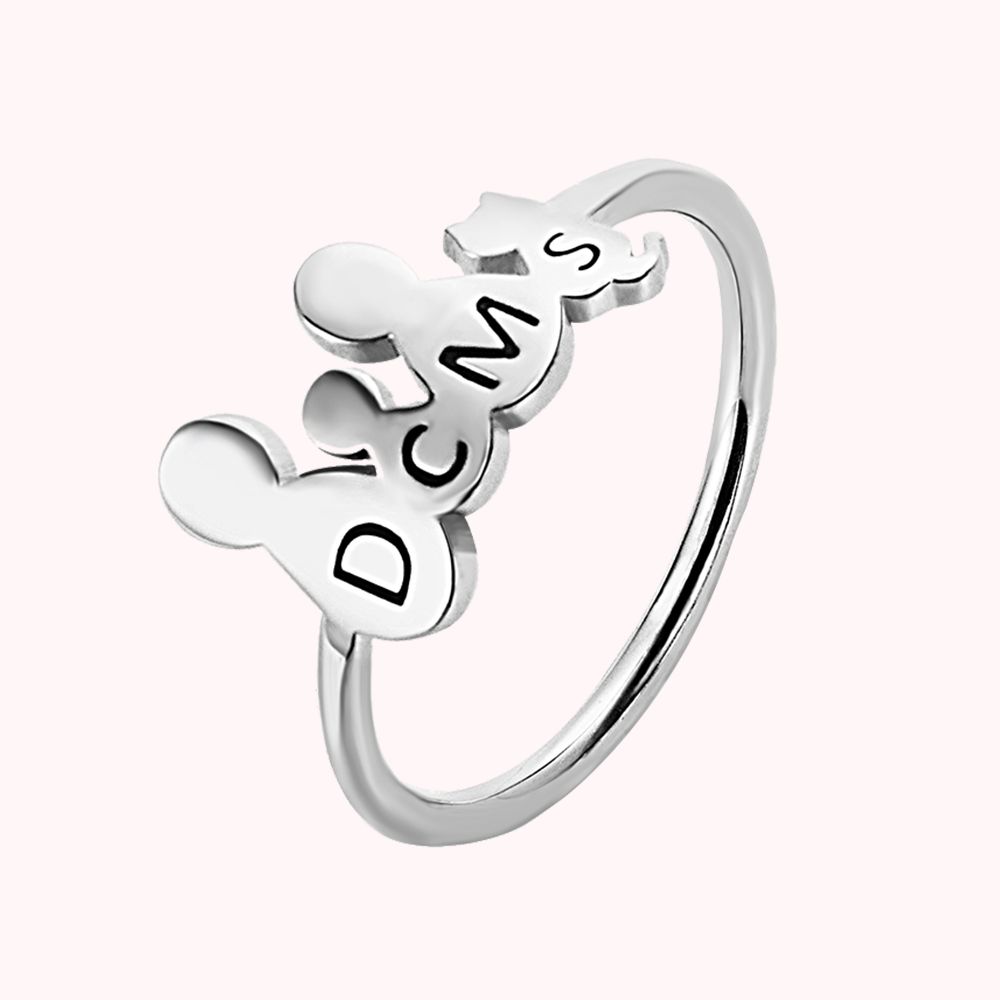 Personalisierter Familiencharakter-Initialen-Ring