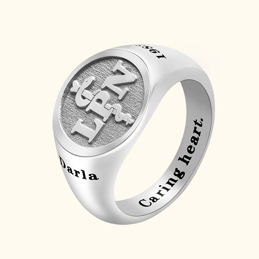 Individuelle medizinische Symbol Siegelringe in Sterling Silber