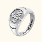 Bagues chevalières personnalisées en argent sterling avec symbole médical