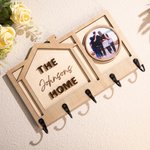 Dulce Hogar Personalizado Cara de Mascota Foto Llavero Ganchos con Nombre Grabado Decoración del Hogar Regalo de inauguración de la casa para los amantes del perro del gato Familia