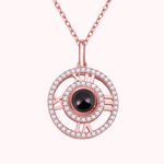 Personalized Roman Numerals Photo Projection Necklace For Her