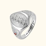 Anello da calcio con numero e nome personalizzati e pietra di nascita| Callie
