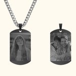 Gepersonaliseerde dubbelzijdige foto dog tag ketting Titanium staal sieraden Memorial verjaardag Vaderdag cadeau voor mannen