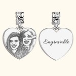 Gepersonaliseerd hart in de vorm van gegraveerde schets Sterling zilver foto Charm voor armband ketting verjaardag Moederdag cadeau voor vrouwen meisje