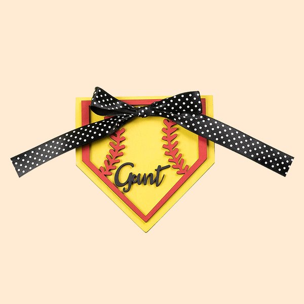 Personalizado grabado de madera de béisbol de baloncesto Bow Tag Deportes encanto bolsa de accesorios de regalo de cumpleaños para los amantes del dep