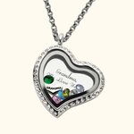 Personalised Floating Locket Necklace with Birthstones and Kid's Names Mother's Day Birthday Gift for Mom