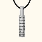 Collier Homme Personnalisé avec Prénom Collier avec Anneaux de Nom Cadeau Anniversaire Famille